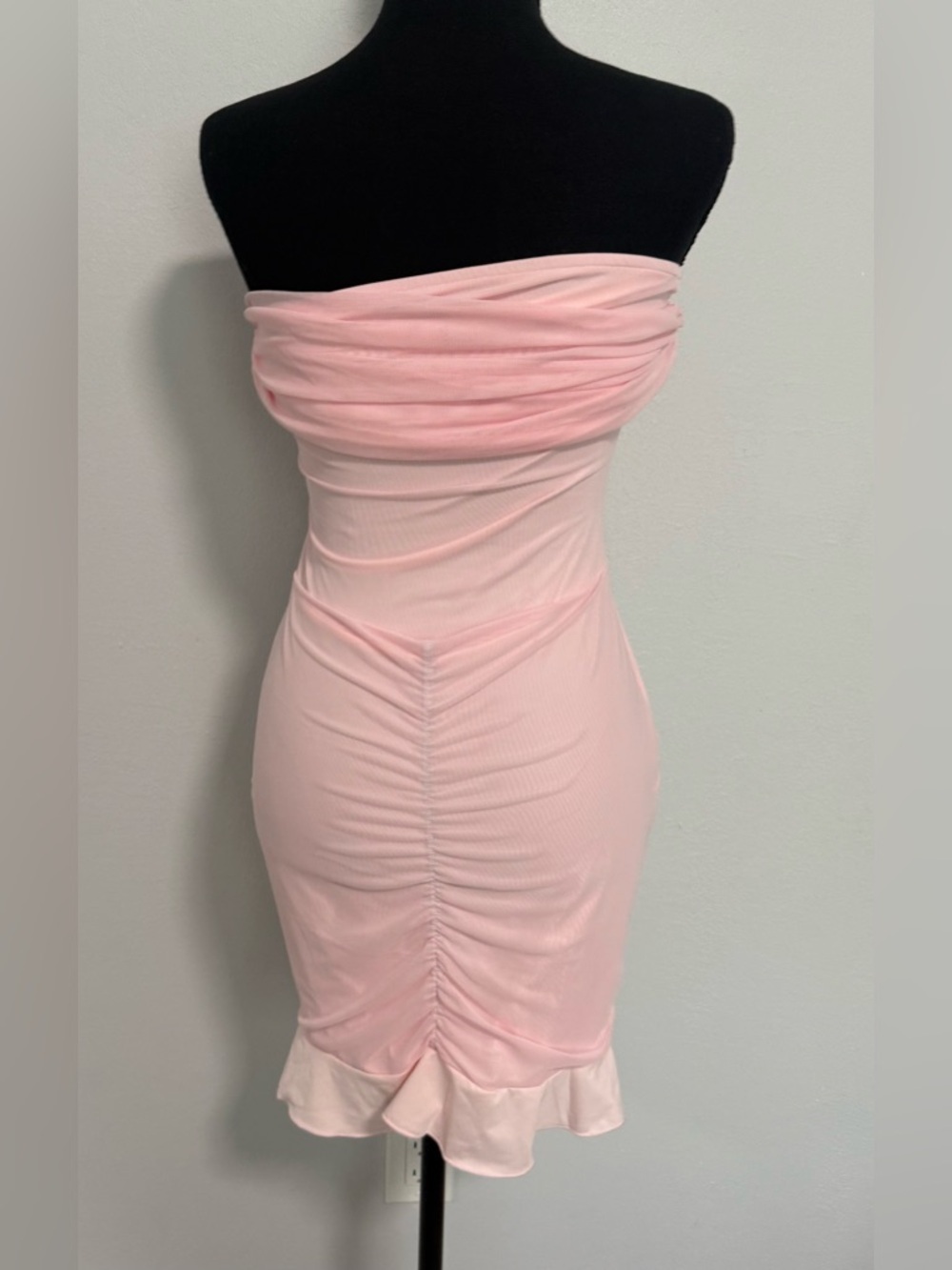 Women’s Ruffled Mesh Off Shoulder Mini Dress Backless Party Dress Size M - Picture 2 of 3